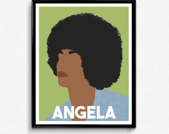Angela Davis- Feminist Icon Poster, Minimalist Print, Wall Art