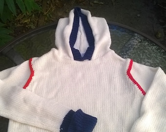 Long Sleeve Knit Vintage Hoodie for Girl - 1980s Kmart Original!