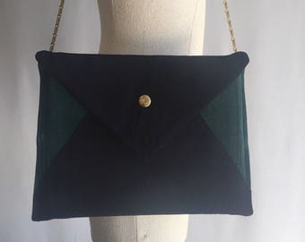 Recycled leather clutch / upcycled leather clutch / resewn leather