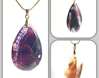 Picture agate pendant neckless,gemstone jewellery,natural gemstone,spiritual jewellery,reiki healing,healing crystals,gifts,love heart
