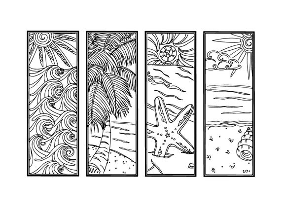 diy bookmarks printable coloring page instant download
