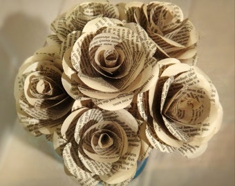 Lord of the Rings Book Page Flowers, Individual White Book Page Roses, Literary Flowers, Lord of the Rings Gifts
