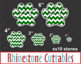 Paw Print SVG, DXF, EPS, Rhinestone template, Vector, Digital Cut File