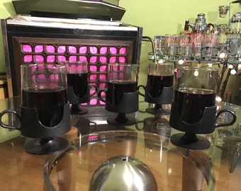 5 Vintage Mid Century Corning Glas-Snap mugs