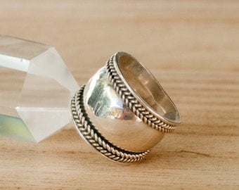 Sterling Silver Ring * Large * Wide * Thumb * Handmade * Boho * Hippie * Minimalist * Jewelry * Bycila * Gift for Her * Statement BJR084