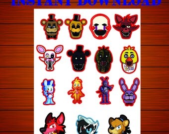 Five Nights at Freddy's cupcake toppers, Five Nights at Freddy's cupcake, Five Nights at Freddy's centerpieces, FNAF cupcake toppers, FNAF