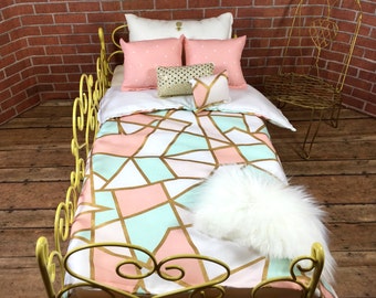 BEST SELLER! 6pc Pretty Princess and Sparkle Comforter 18 inch dolls such as American Girl Doll