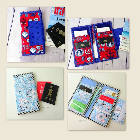 Family Passport Travel Holder PDF SEWING PATTERN, Hold 6 Passports, Instant Download, Family Passport Wallet Pattern