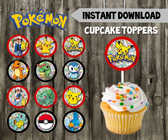 Pokemon Cupcake Toppers // DIY // 12 Pokemon Cupcake Toppers