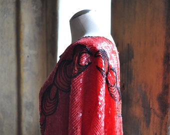Red Sequin Vest Set main image 0