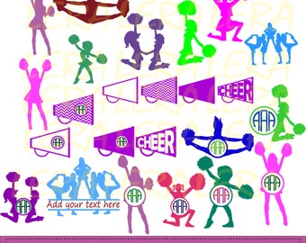 60 % OFF, Cheerleader svg, Cheer svg, Cheerleading svg, Monogram svg, Cheer Monogram Svg, Cheer svg files Svg, Dxf, Png, Silhouette Studio