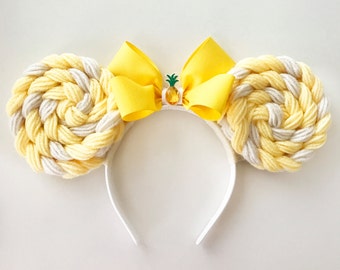 Dole Whip Minnie Mouse Ears Headband | Mickey Ears | Mouse Ears | Headband Minnie Ears | Adventureland Pineapple Ears | Park Food