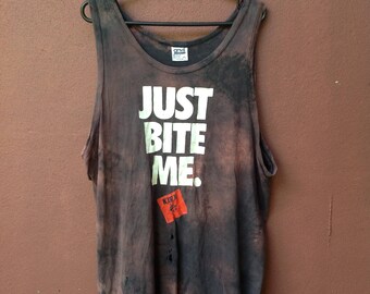 Grunge Collectors Items !!! Vintage Kxrx Seattle Radio Station Just Bite Me Nike Pharody T Shirt/ Trashed/Worn Out