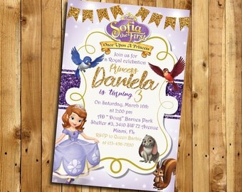 SALE 50% OFF Sofia the First Invitation, Sofia the First Birthday Invitation, Sofia the First Party, Princess Sofia Thank You| MSO_1