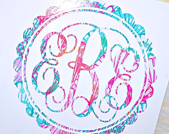 Scallop Monogram Decal