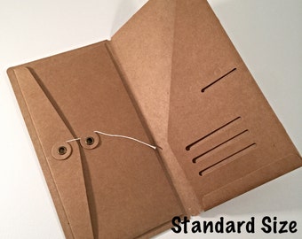 Kraft File Folder with Envelope Insert for Traveler's Notebook Standard Size Credit Card Holder Midori Accessories