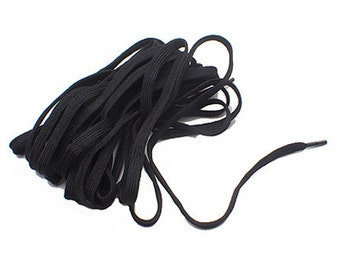 Flat Corset Lacing Black - 5 Yd. Tipped Length