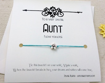 Aunt Gift, Gift For Aunt, Gift For Auntie Gift Auntie Bracelet Aunt Bracelet Aunt Wish Bracelet Gift For Aunt Birthday