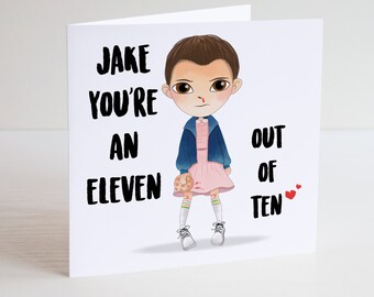 Personalised Stranger Things Birthday Anniversary Card - You're An Eleven Out Of Ten