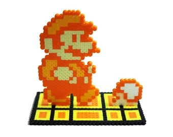Super Mario Fire Mario 3D, Figure, Perler Bead, 8-Bit