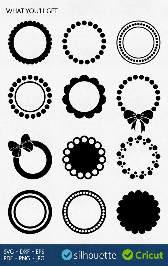 Download Circle Monogram SVG DXF cut files Polkadot Frames svg ...