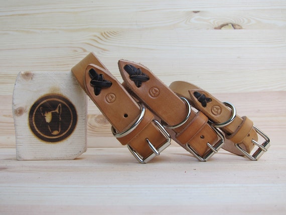 Natural Leather Dog Collar - Classic Dog Collar - Handmade Pet Supplies - Made in Italy Collars - Genuine Leather Collar - Premium Collars