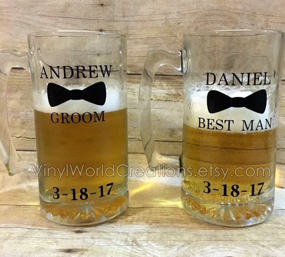 Groom and best man beer mug set of 2 customized beer mugs