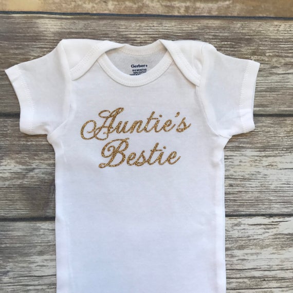 Aunties Bestie Baby Girl Onesie Baby Shower Gift Baby Girl