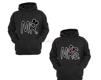 Mr Mickey Mrs Minnie Couple Raglan Hoodies pärchen pullover Mickey Minnie Mouse Sweatshirts Couple Hoodies black hoodie