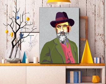 Tribute To George Bernard Shaw personalized framed pop art gift for book lovers wallart gift for women for men for friends prints gift ideas