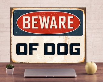 Beware of dog sign, Beware metal sign, Warning sign, Art metal sign, Metal wall sign, Outdoor street sign, Custom sign, Metal custom sign