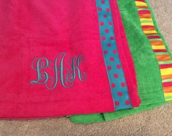 Fabulous Monogrammed Adult Velour Spa Bath Wrap -- Your Choice of Monogram or Name!