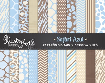 Digital Paper Safari Blue