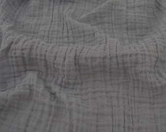 Embrace Double Gauze Fabric in Graphite (grey) - 100% cotton muslin swaddle fabric by the yard