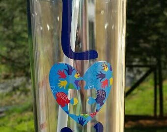 Ready to ship | Autism | Autism Awareness | Love | Skinny Tumbler | Mom | Grandma | Dad | Aunt | Teacher
