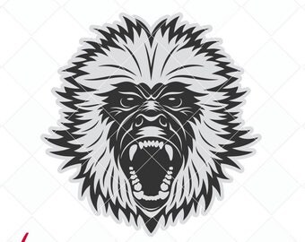 monkey svg, monkey dxf files, logo svg, jpg, png, dxf cutting files, clip art, printable, iron-on, original animal svg designs