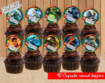 Lego Ninjago Cupcake Toppers| Lego Birthday Party| Lego Cupcake Toppers| Lego Ninjago Birthday Party Printable| INSTANT DOWNLOAD