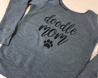 Gray Doodle Mom Slouchy Sweatshirt Goldendoodle Shirt