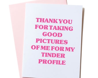 BFF Card, Online Dating Card, Funny Tinder Card, Tinder Valentine's Card, Dating App Card, True Friendship Card, Best Friend, Tinder Card