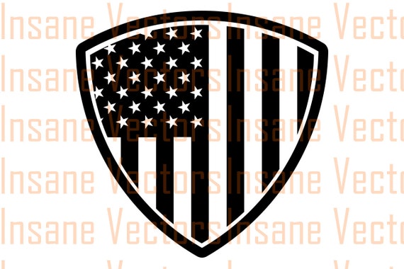 American Flag Shield Silhouette Clip Art Image Shield Vector