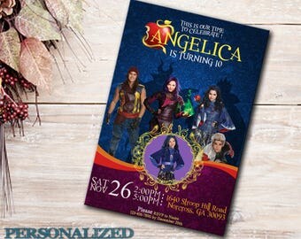 Disney Descendants Invitation / Disney Descendants Birthday / Disney Descendants Birthday Invitation / Disney Descendants Party Invitation