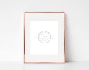 Minimalistic Marble Wall Art, Scandinavian Art, Modern Geometric Printable Poster, Modern Marble Digital Print, Circle Geometric Design