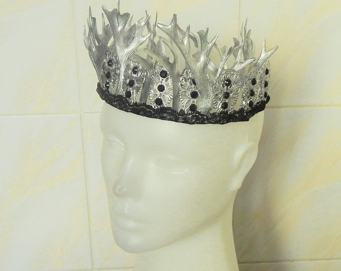 Snow queen crown, ice winter crown, fairy headdress, designer headband, silver tiara, goddess crown, festival headpiece ! FREE SHIPPING !