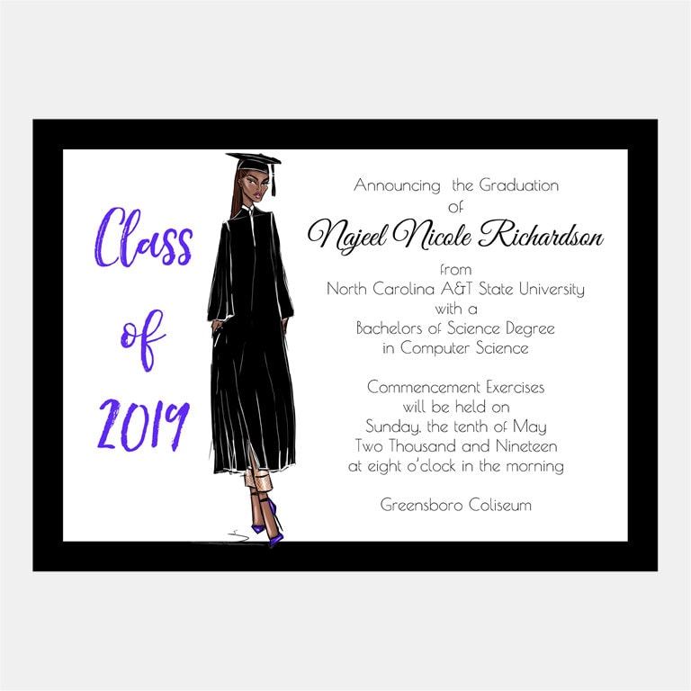 African American Graduation Invitations 3