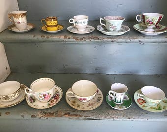 Lot of Vintage Teacups and Saucers--Have yourself a Tea Party!