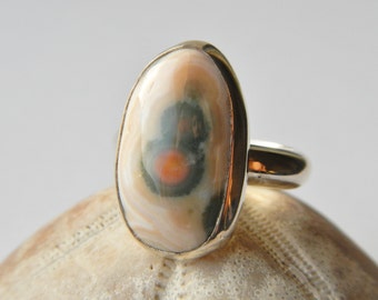 Sterling silver ocean jasper ring