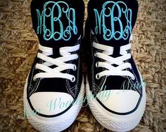 Monogrammed Converse Shoes - 19 Colors - Adult Womens & Men - Monogrammed Low Top Converse - Wedding Day Converse - Monogrammed Shoe