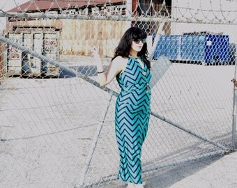 Long Green Stripe Dress
