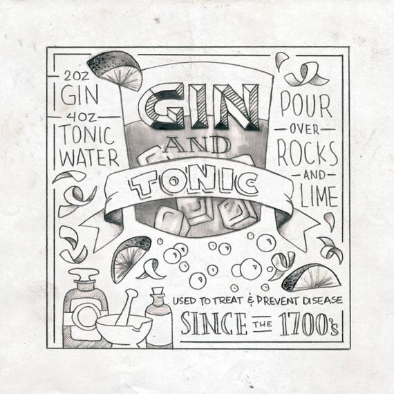 Download Cocktail Printable: Gin & Tonic