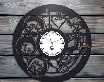 Vinyl Clock Anime pop Wall Decor Gift ideas for boys and girls unique design Fan Club Handmade Modern Art decoration